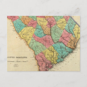 Map Of South Carolina Postcard