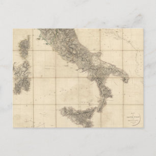 Map of South Italy and Adjacent Coasts Postcard
