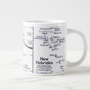 Map of South Pacific Ocean Large Coffee Mug
