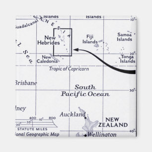 Map of South Pacific Ocean Magnet
