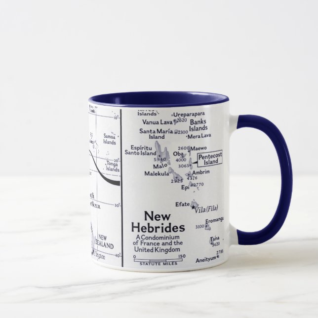 Map of South Pacific Ocean Mug (Right)