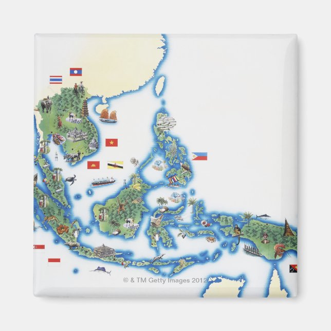 Map of southeastern Asia Magnet (Front)