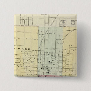 Map of Springfield City 15 Cm Square Badge