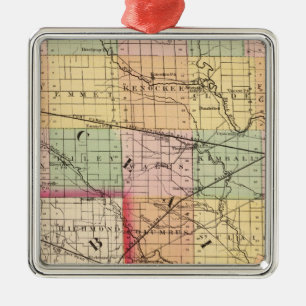 Map of St Clair County, Michigan Metal Ornament