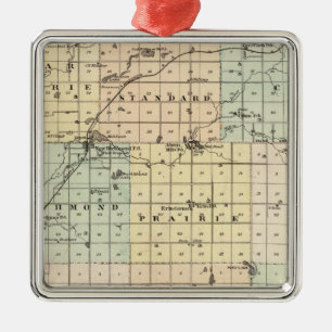 Map of St Croix County Metal Ornament