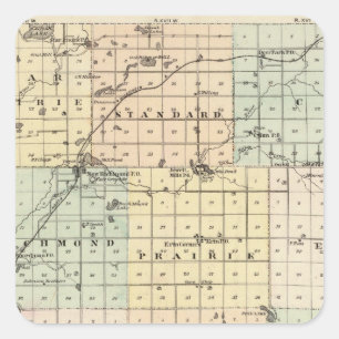 Map of St Croix County Square Sticker