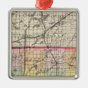 Map of St Joseph County, Michigan Metal Ornament