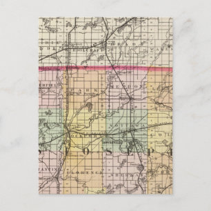 Map of St Joseph County, Michigan Postcard