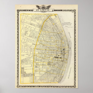 Map of St Louis City Poster