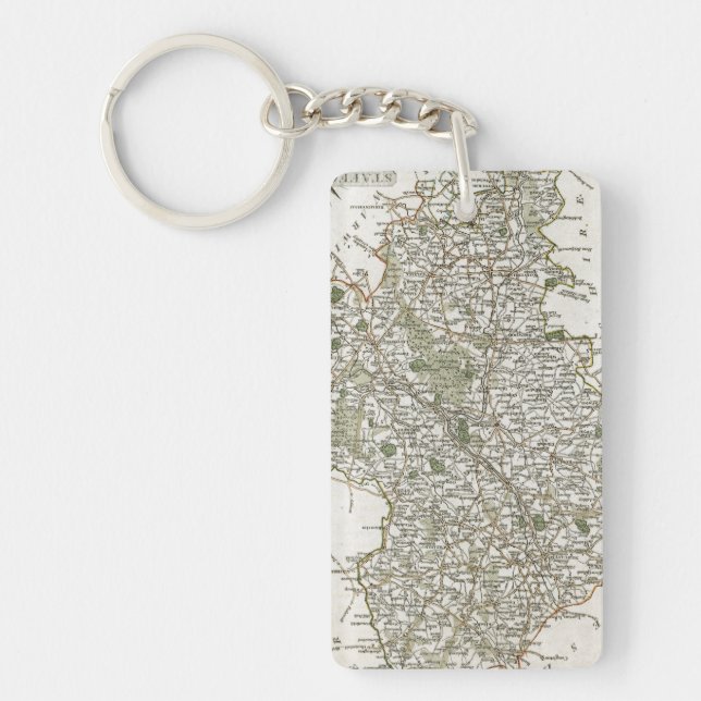 MAP OF STAFFORDSHIRE, 1793 KEY RING (Front)