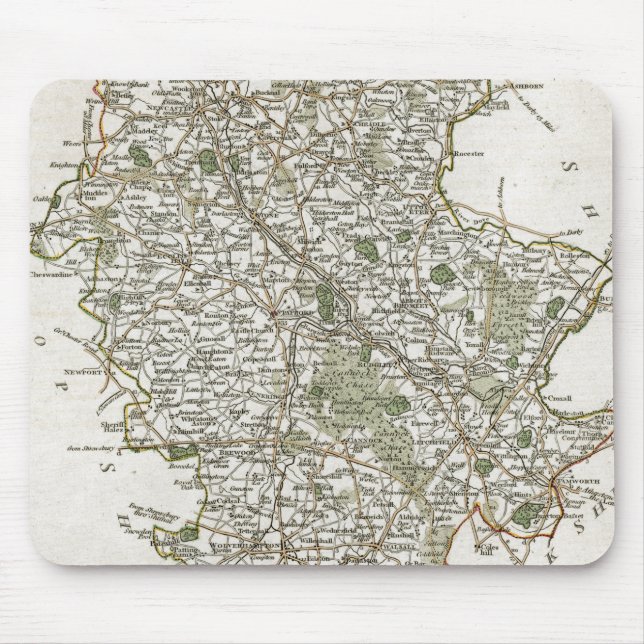 MAP OF STAFFORDSHIRE, 1793 MOUSE PAD (Front)