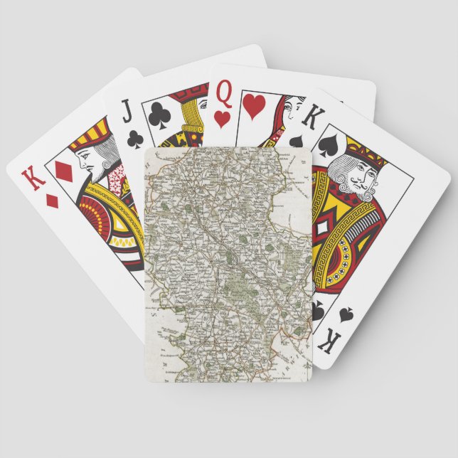 MAP OF STAFFORDSHIRE, 1793 PLAYING CARDS (Back)