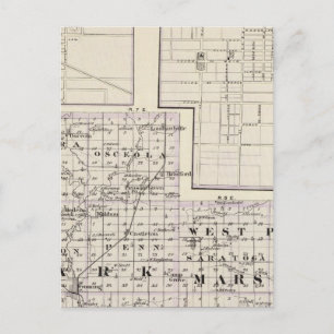 Map of Stark and west part of Marshall counties Postcard