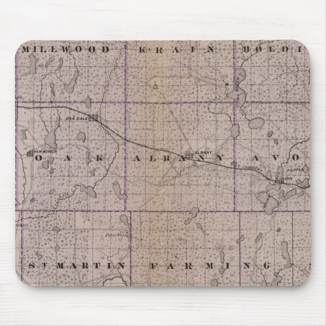 Map of Stearns County, Minnesota Mouse Pad (Front)