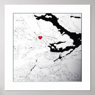 Map of Stockholm Sweden Modern Elegant Classy Gift Foil Prints
