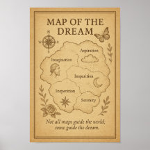 “Map of Strength” Vintage Inspirational Wall Art P