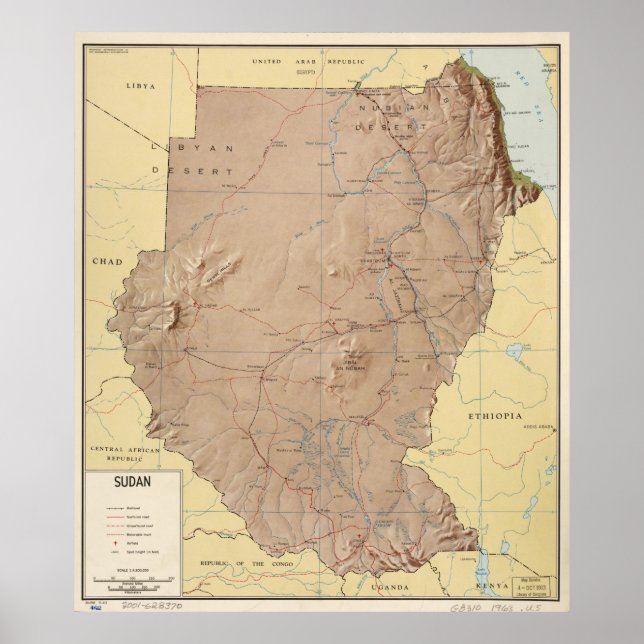 Map of Sudan (1963) Poster (Front)
