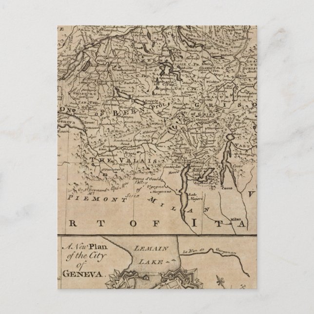 Map of Switzerland Postcard (Front)