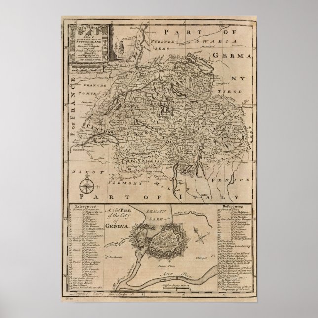 Map of Switzerland Poster (Front)