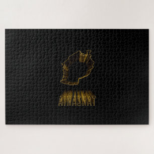 Map of Tanzania, Gold Map Jigsaw Puzzle