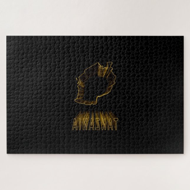 Map of Tanzania, Gold Map Jigsaw Puzzle (Horizontal)