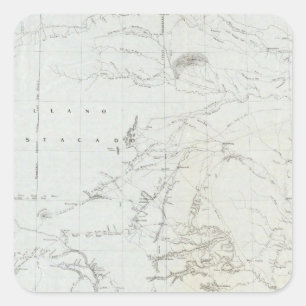 Map of Texas and part of New Mexico Square Sticker