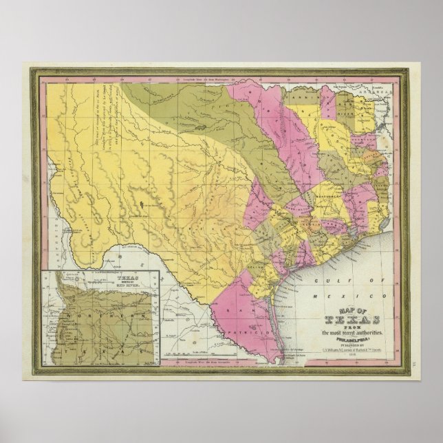Map Of Texas Poster (Front)