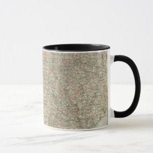 Map of Texas with County Borders Mug