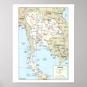 Map of Thailand Poster