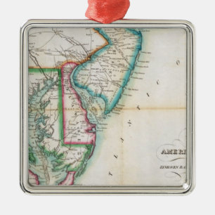 Map of the American Coast Metal Tree Decoration