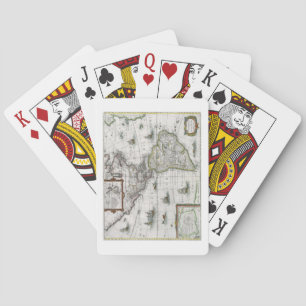 Map of the Americas, 1631 (coloured engraving) Playing Cards