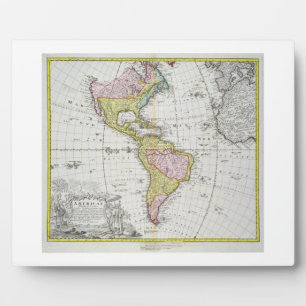 Map of the Americas, published by Homann, 1746 (co Plaque