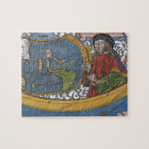 Map of the Americas with Explorer Amerigo Vespucci Jigsaw Puzzle