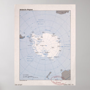Map of the Antarctic Region (1982) Poster