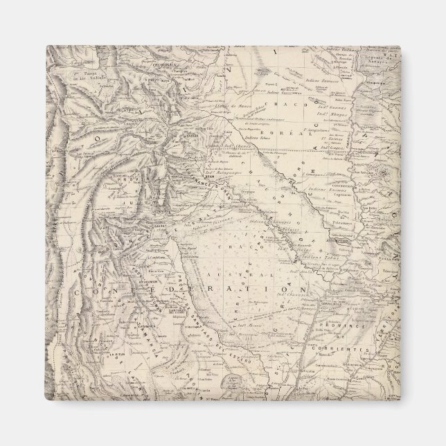 Map of the Argentine Confederation Magnet (Front)