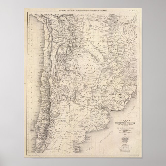 Map of the Argentine Confederation Poster (Front)