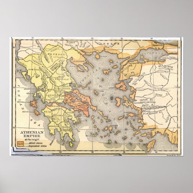 Map of the Athenian Empire (1899) Poster (Front)