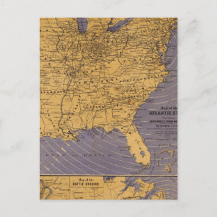 Map of the Atlantic States Postcard