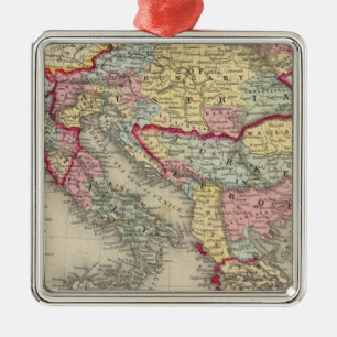 Map Of The Austrian Empire Metal Ornament