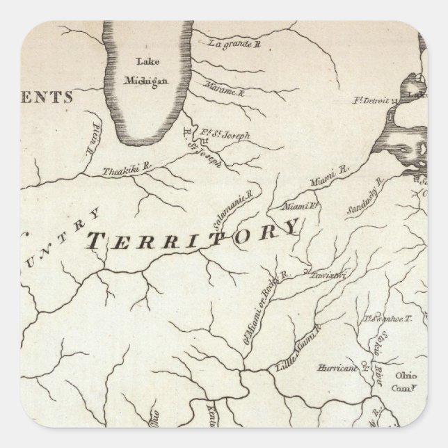 Map of the Back Settlements Square Sticker (Front)