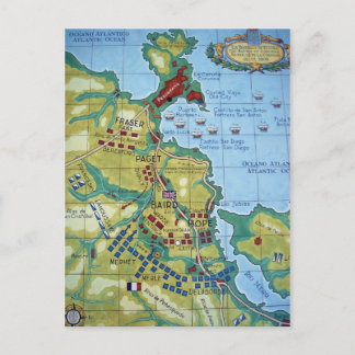 Map of the Battle of Corunna Postcard