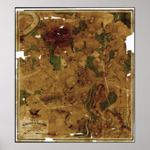 Map of the Battlefield of Antietam Sept. 17, 1862 Poster
