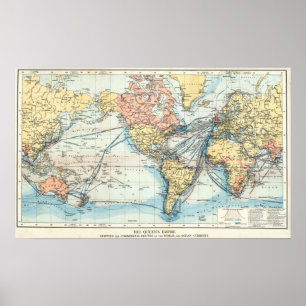 Map of the British Empire Poster