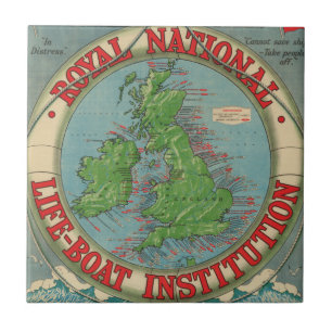 Map of the British Isles - Life-Boat Chart Ceramic Tile
