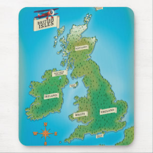 Map of the British Isles Mouse Pad