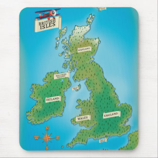 Map of the British Isles Mouse Pad