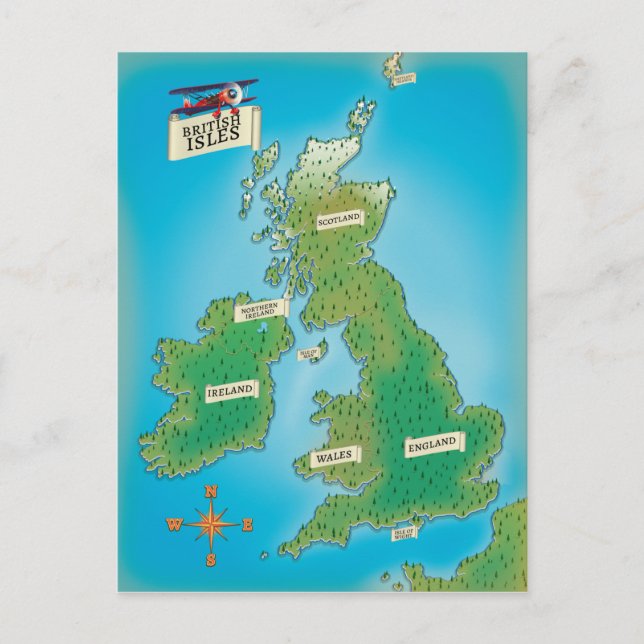 Map of the British Isles Postcard (Front)