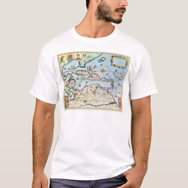 Map of the Caribbean islands T-Shirt (Front)