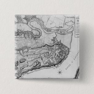 Map of the city and environs of Quebec 15 Cm Square Badge