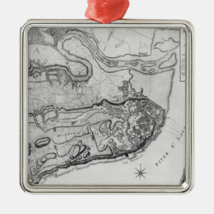 Map of the city and environs of Quebec Metal Ornament